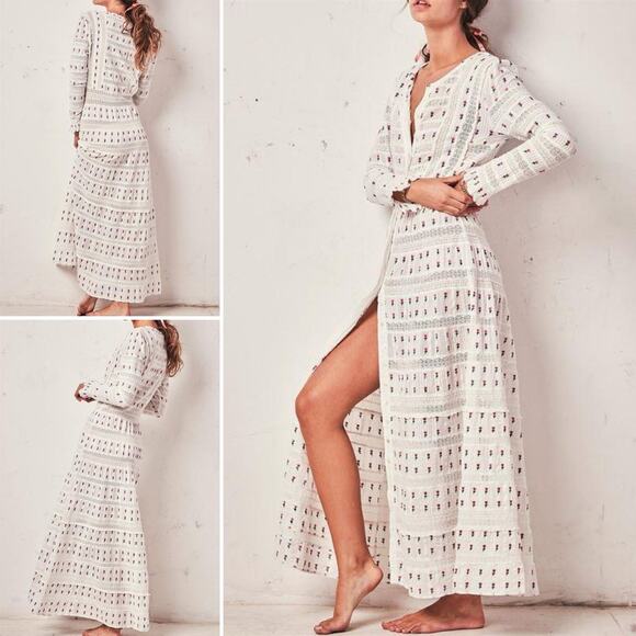 NWT LOVESHACKFANCY White Lace Floral Garden Fabiana Maxi Dress Sz. 2 - Picture 2 of 14